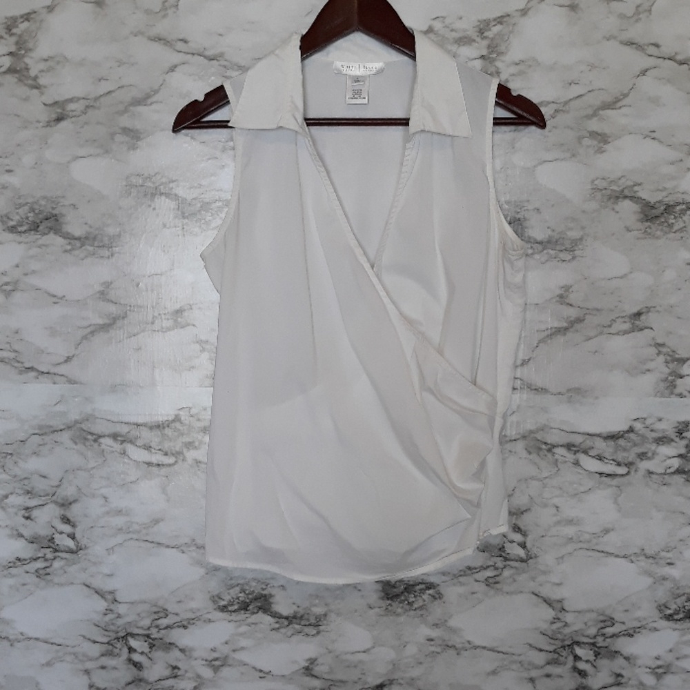 White House Black Market Faux Wrap Blouse Tank